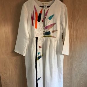 Mara Hoffman Embroidered Linen Midi Dress